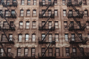 A fire escape area in the building 